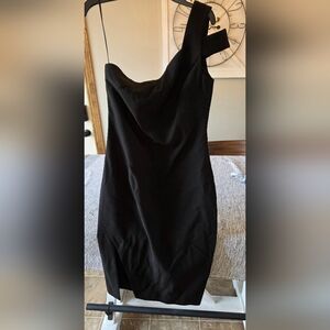 Likely Black One-Shoulder Cocktail Dress